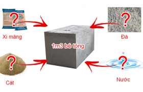 Công thức tỷ lệ trộn xi măng với cát đá trong 1m3 bê tông